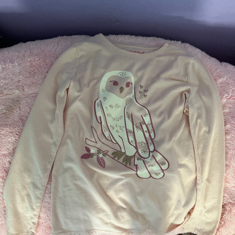 Pink sparkly owl shirt